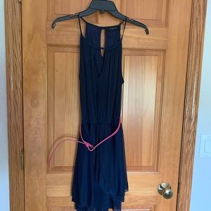 B Darlin Navy Chiffon Dress
